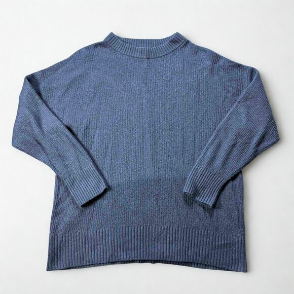 Old Navy Sweaters - Old Navy SoSoft Sweater Large Blue Crew Neck Ribbed Knit Pullover Cozy Casual